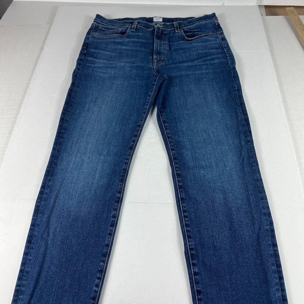 Edwin Jeans Women's 31 Bree Straight Crop High Rise Blue Faded Stretch Denim